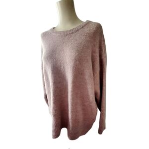 Old Navy Women's Pink Oversized Crewneck Sweater Go Recycled Size Large